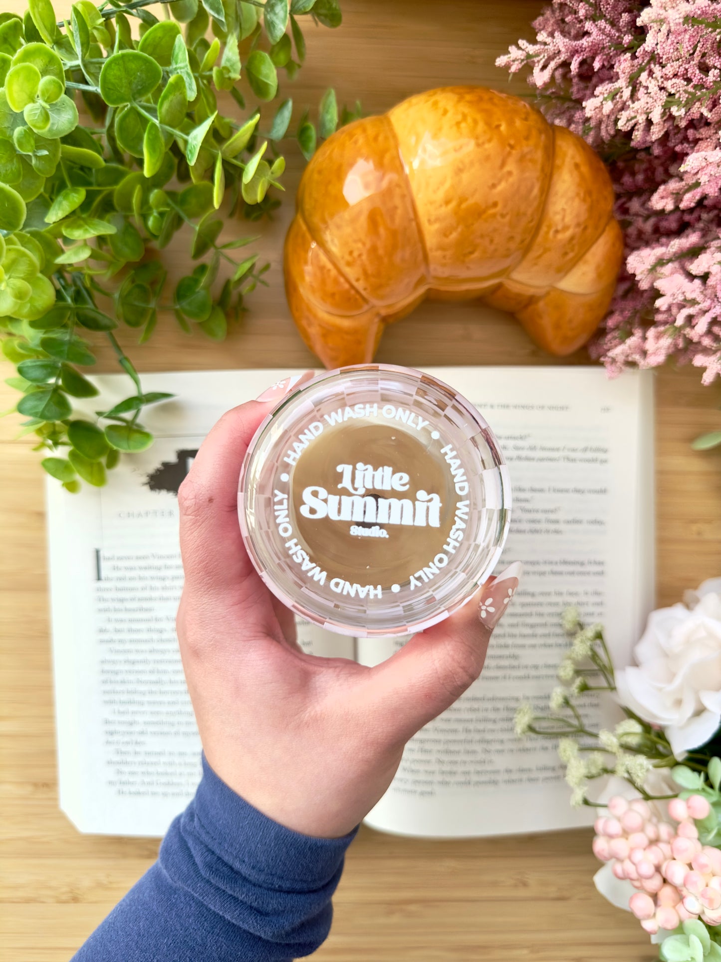 Bookish Pattern Glass Cup