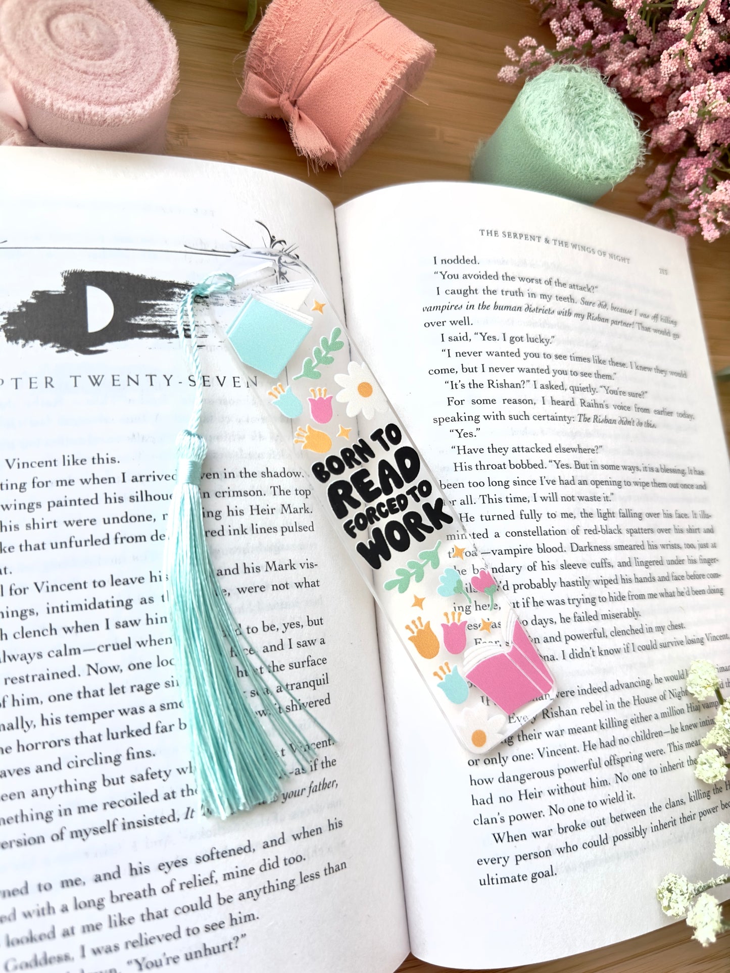 Born to Read Forced to Work Acrylic Bookmark