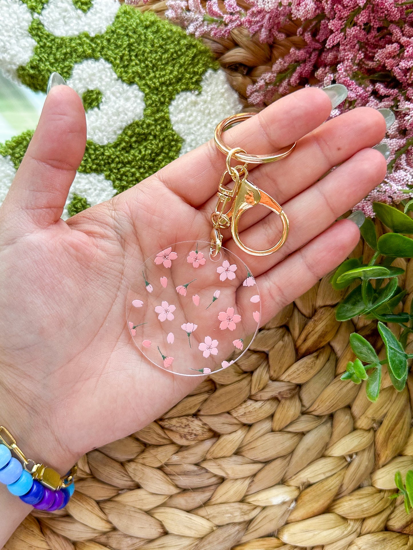 Sakura Flowers Acrylic Keychain