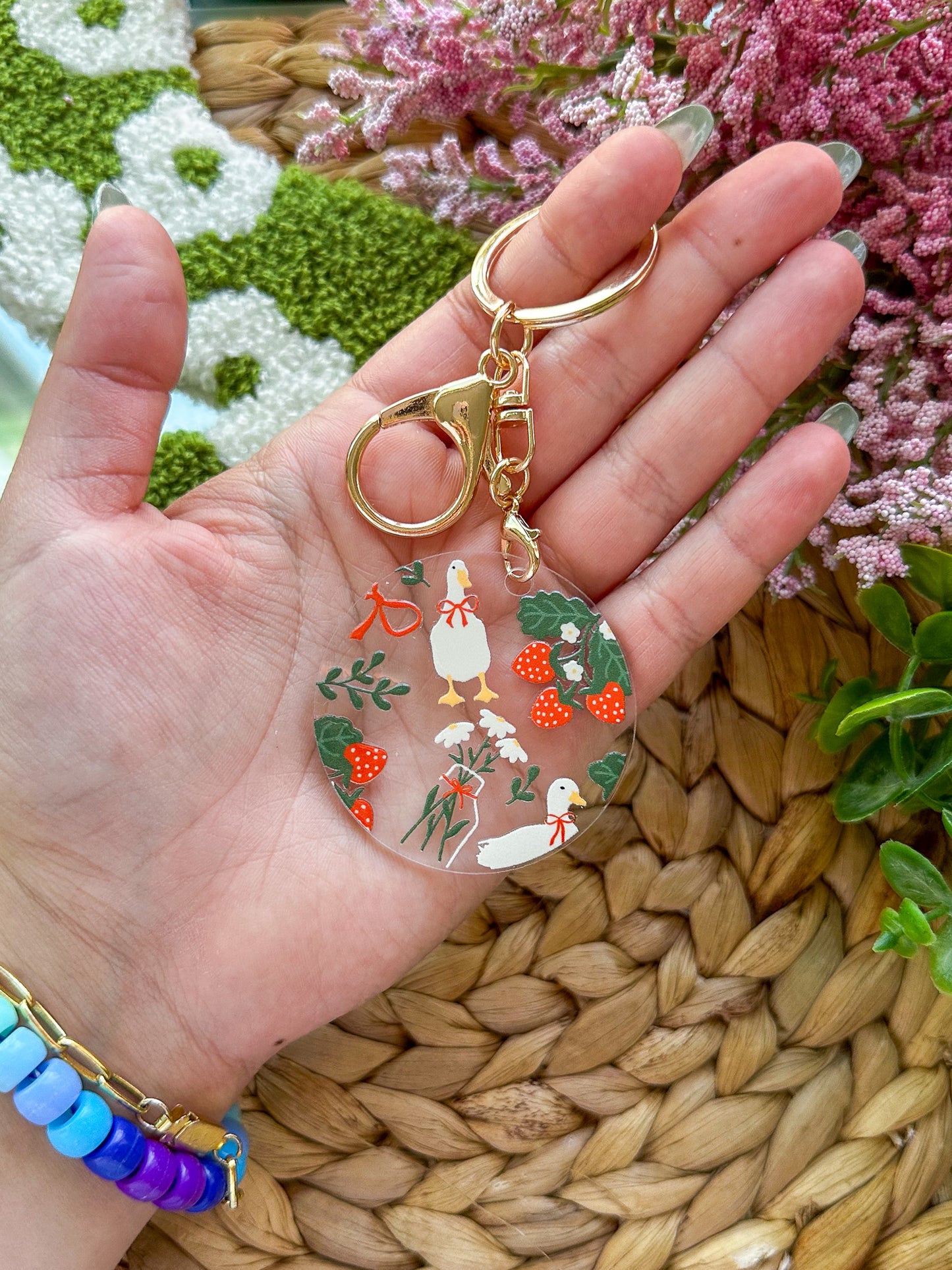 Spring Duck Vibes Acrylic Keychain