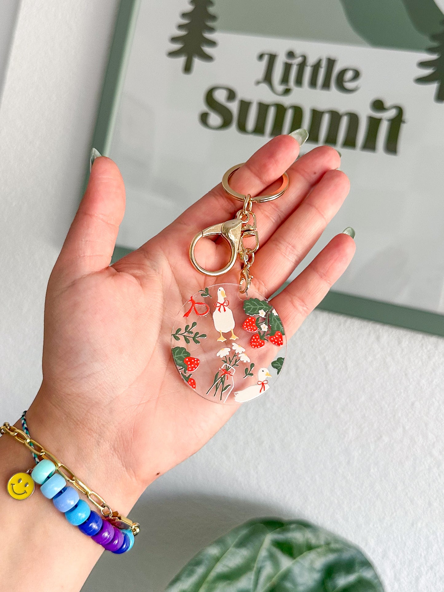 Spring Duck Vibes Acrylic Keychain