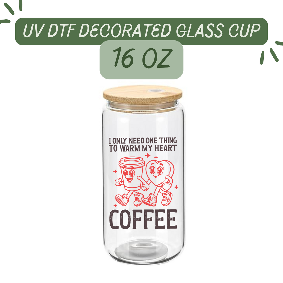 I Just Need Coffee to Warm my Heart Glass Cup