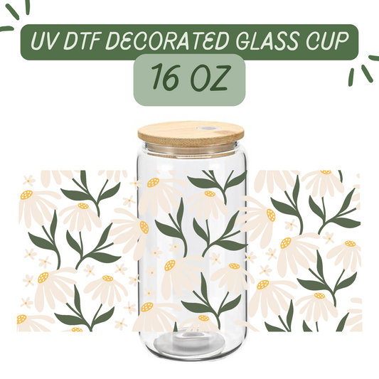 Cute Daisies Glass Cup