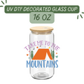 Take me to the mountains Glass Cup