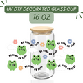 Be Kind or Else Frog Pattern Glass Cup