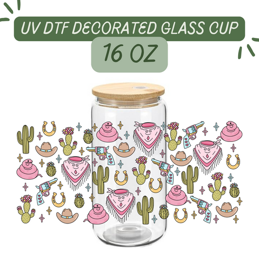 Western Girly Glass Cup