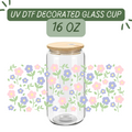 Flowers Pattern Glass Cup