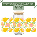 Summer Lemon Vibes Glass Cup