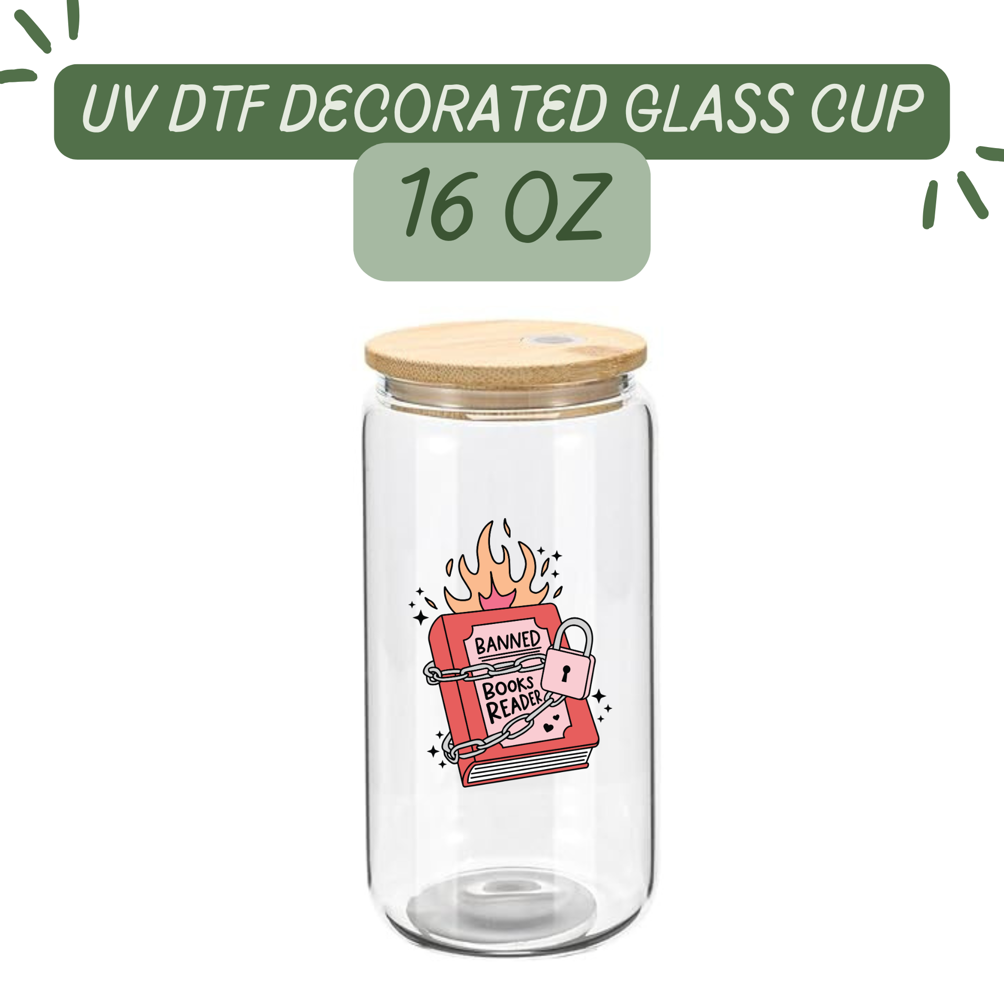 Banned Books Reader Glass Cup