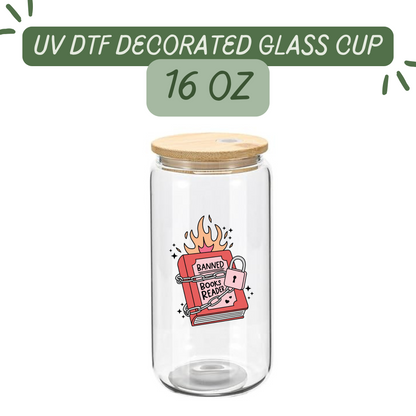 Banned Books Reader Glass Cup