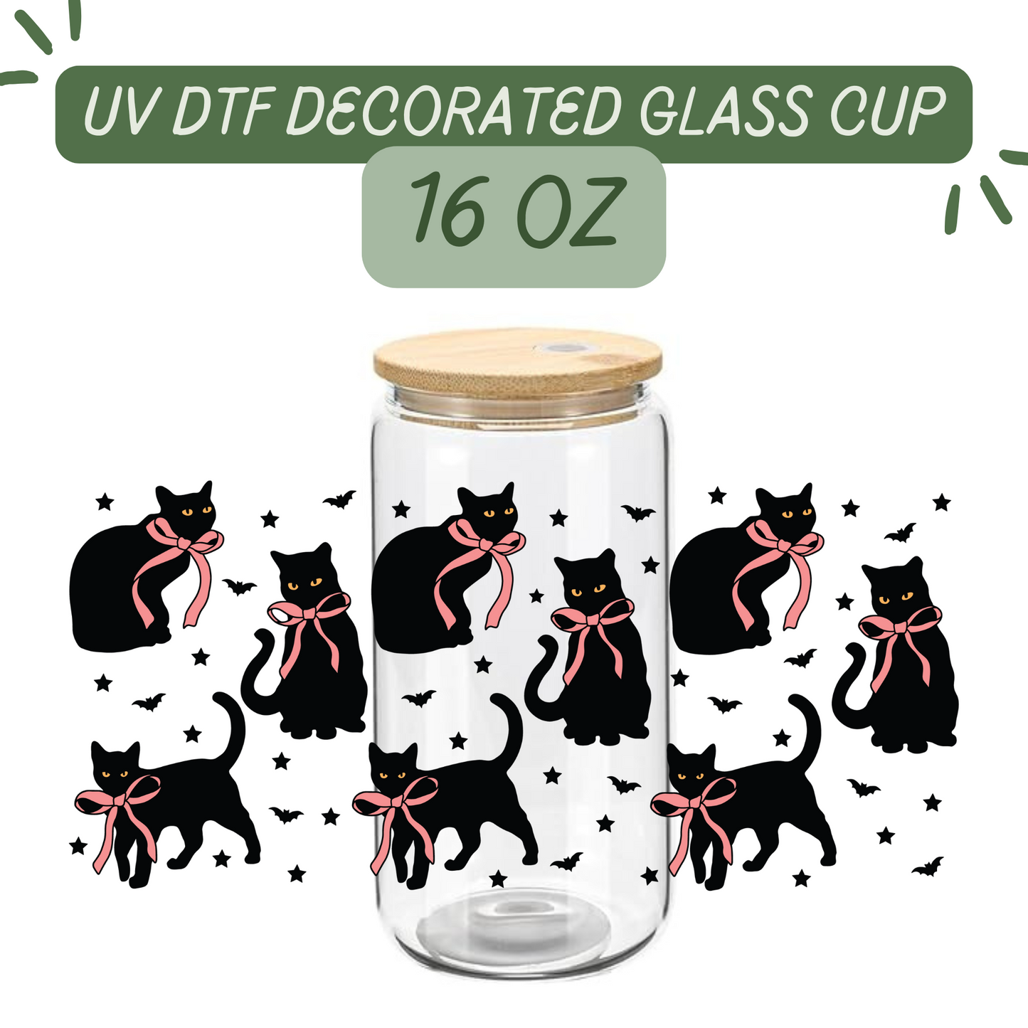 Black Cat Glass Cup