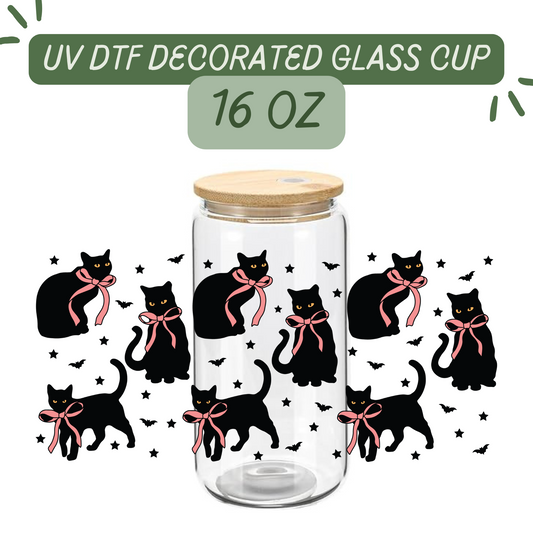 Black Cat Glass Cup