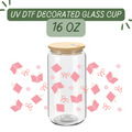 Pinky Books and Bows Glass Cup