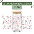 Tulips and Bows Glass Cup