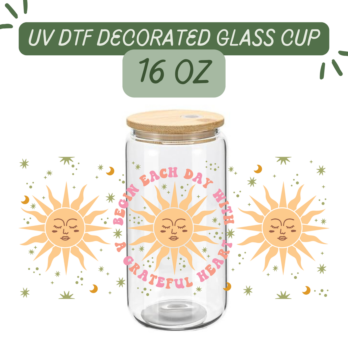 Begin Each Day with a Grateful Heart Glass Cup