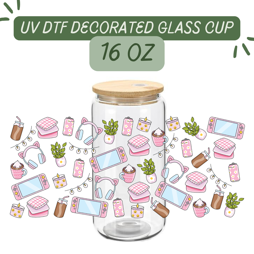 Cozy Gamer Glass Cup