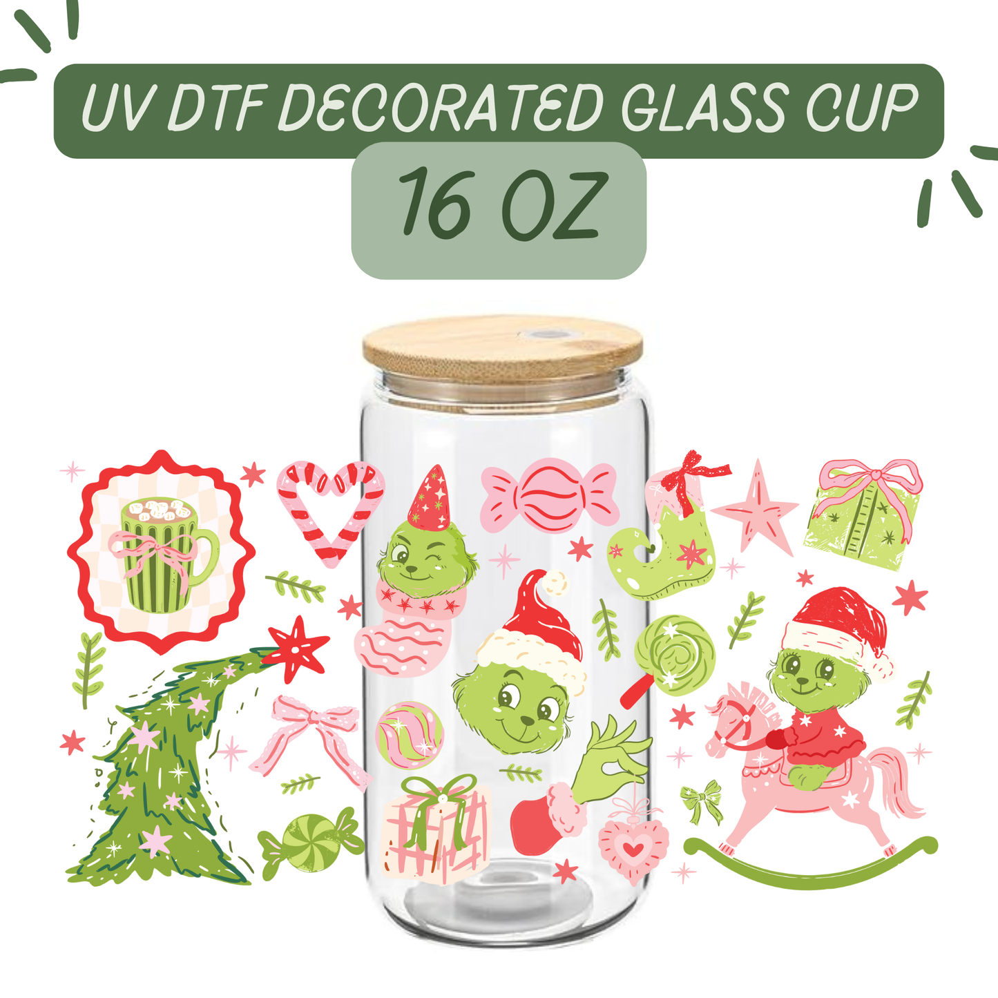 Baby Grinch Glass Cup