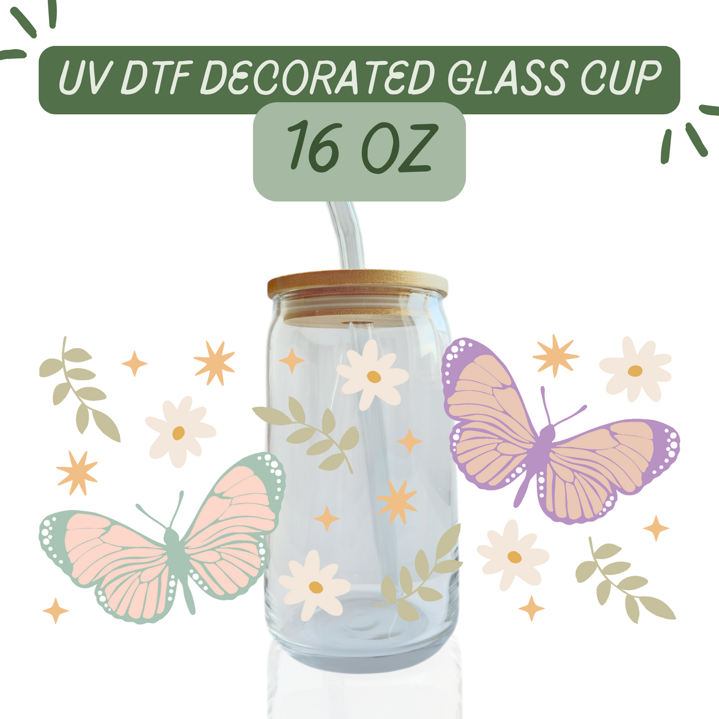 Butterflies Glass Cup