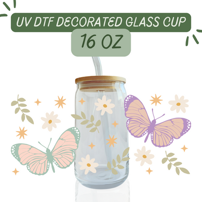 Butterflies Glass Cup