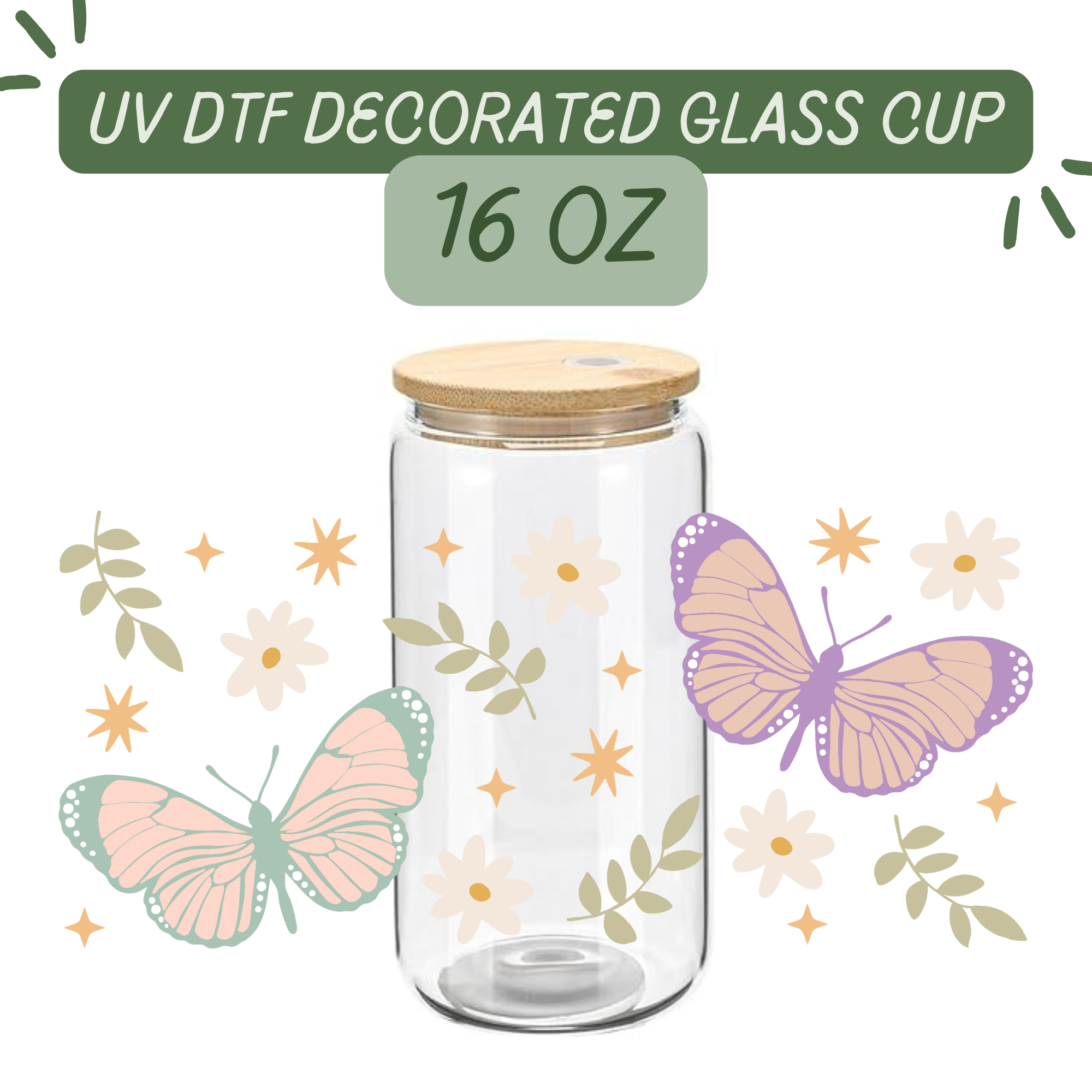 Butterflies Glass Cup
