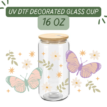 Butterflies Glass Cup