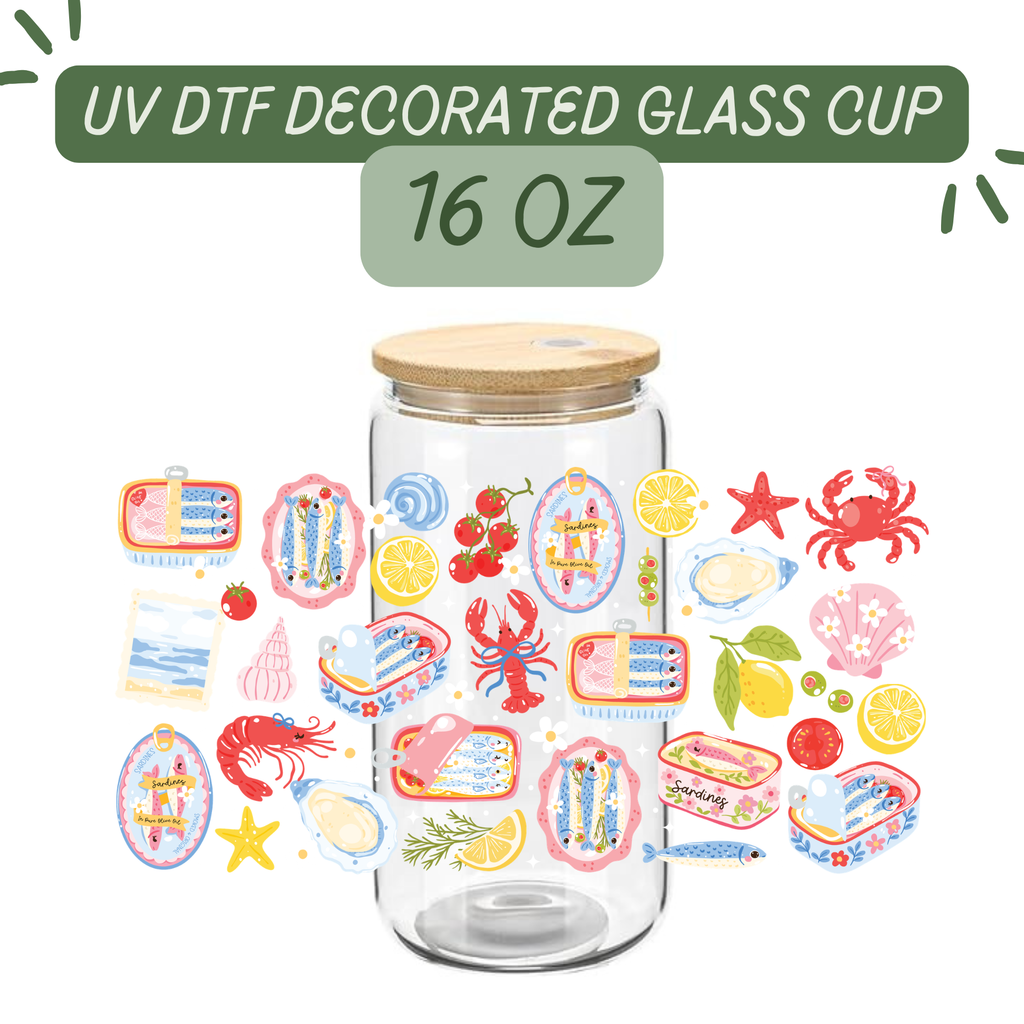 Sardines Aesthetic Glass Cup