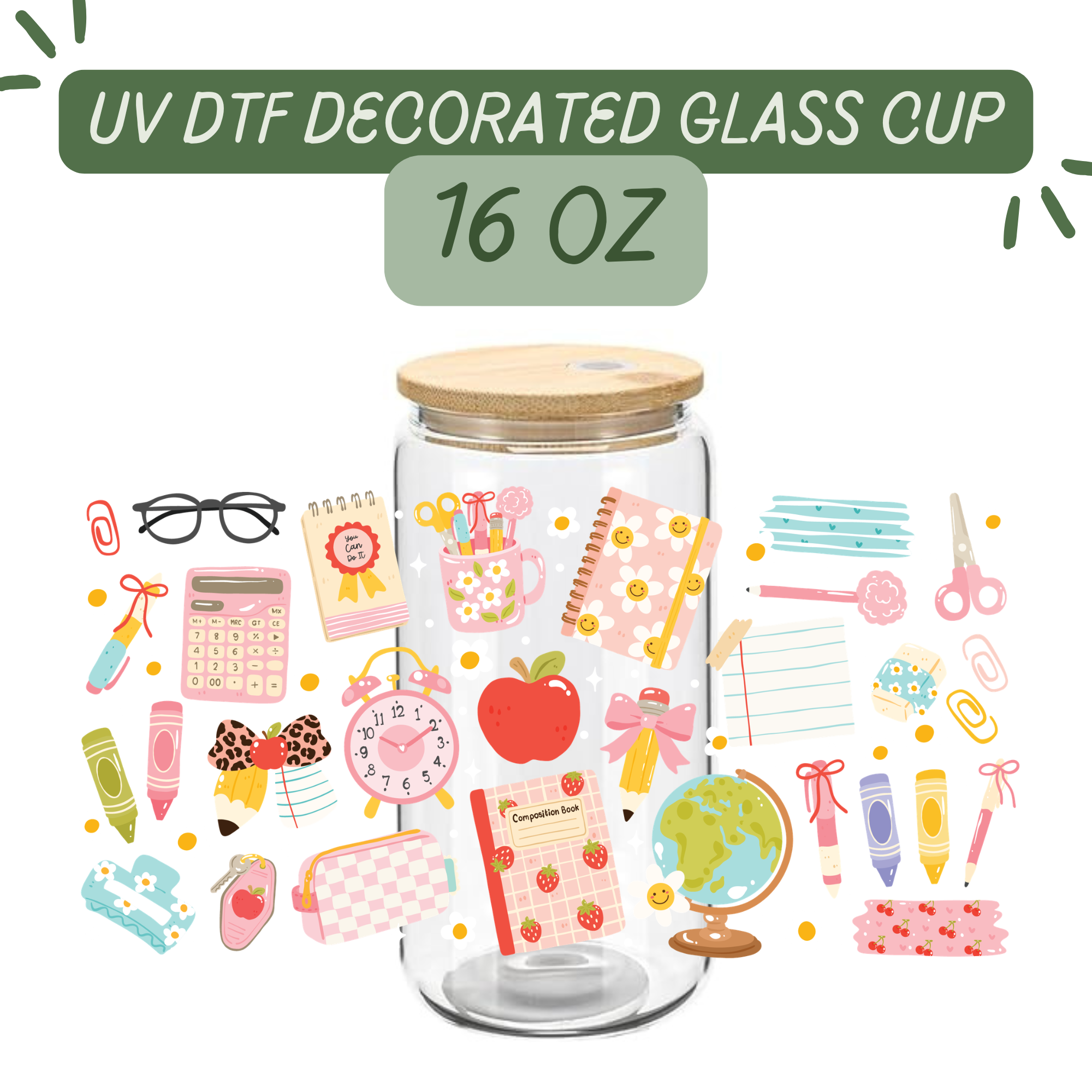 Back to School Glass Cup
