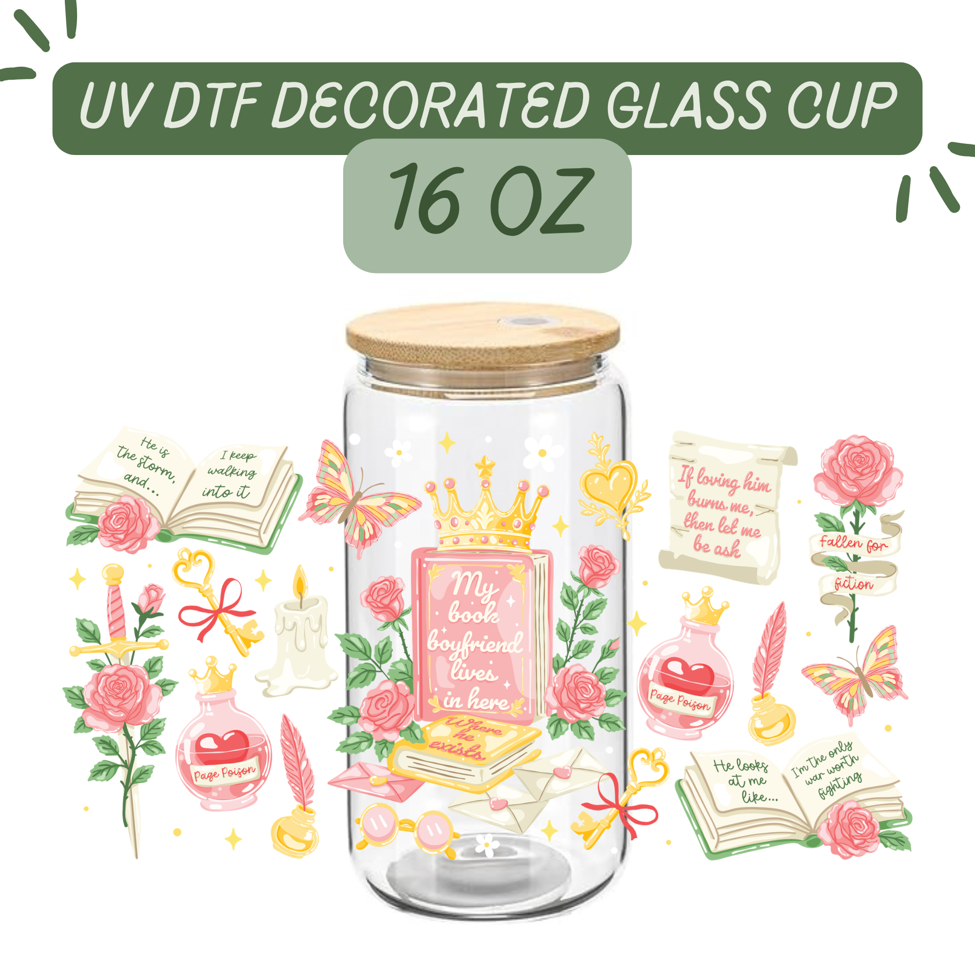 Book Boyfriend Glass Cup