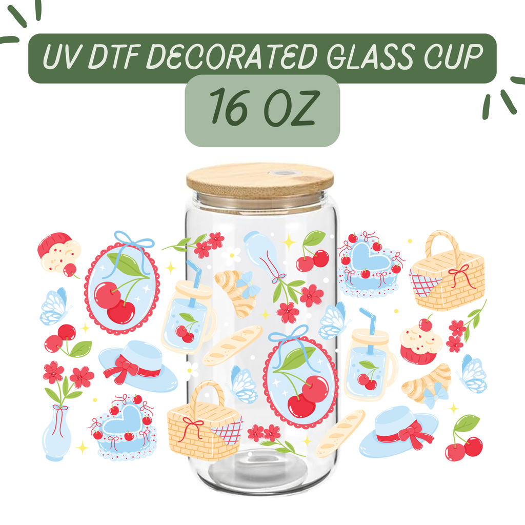 Cherry Picnic Glass Cup