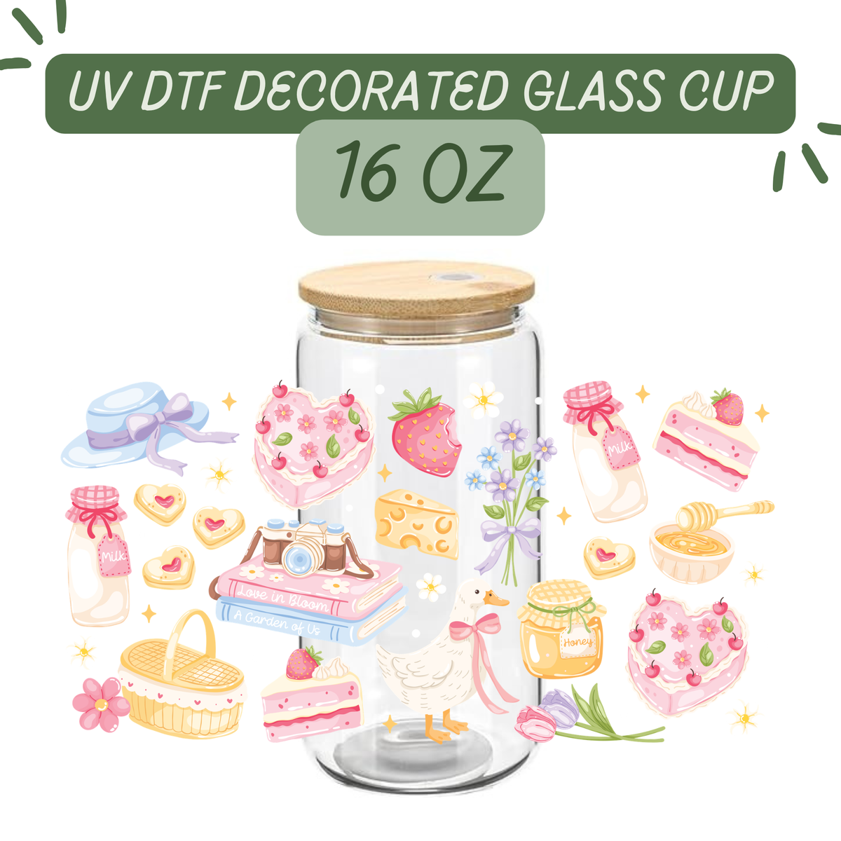 Spring Picnic Glass Cup