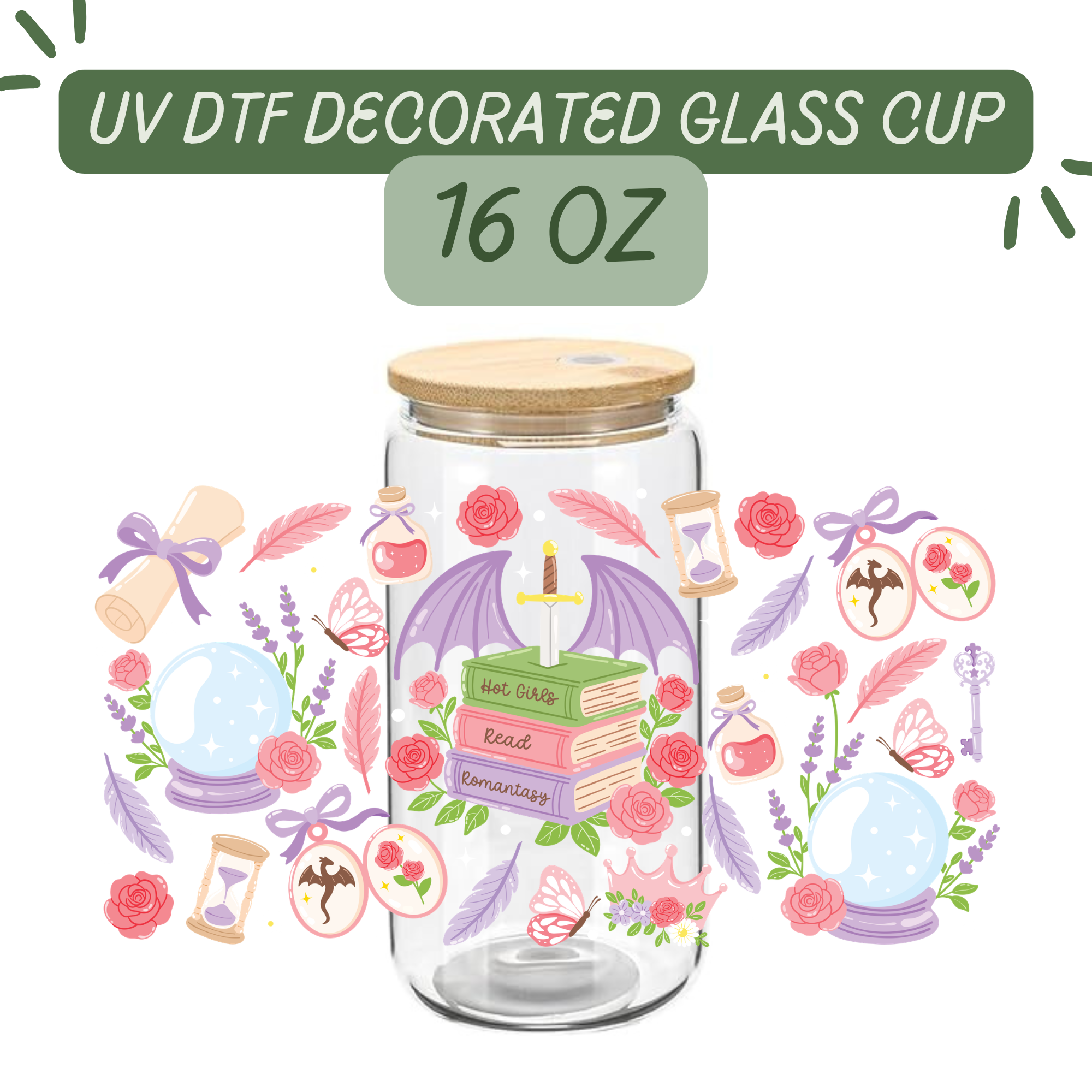 Romantasy Book Lover Glass Cup