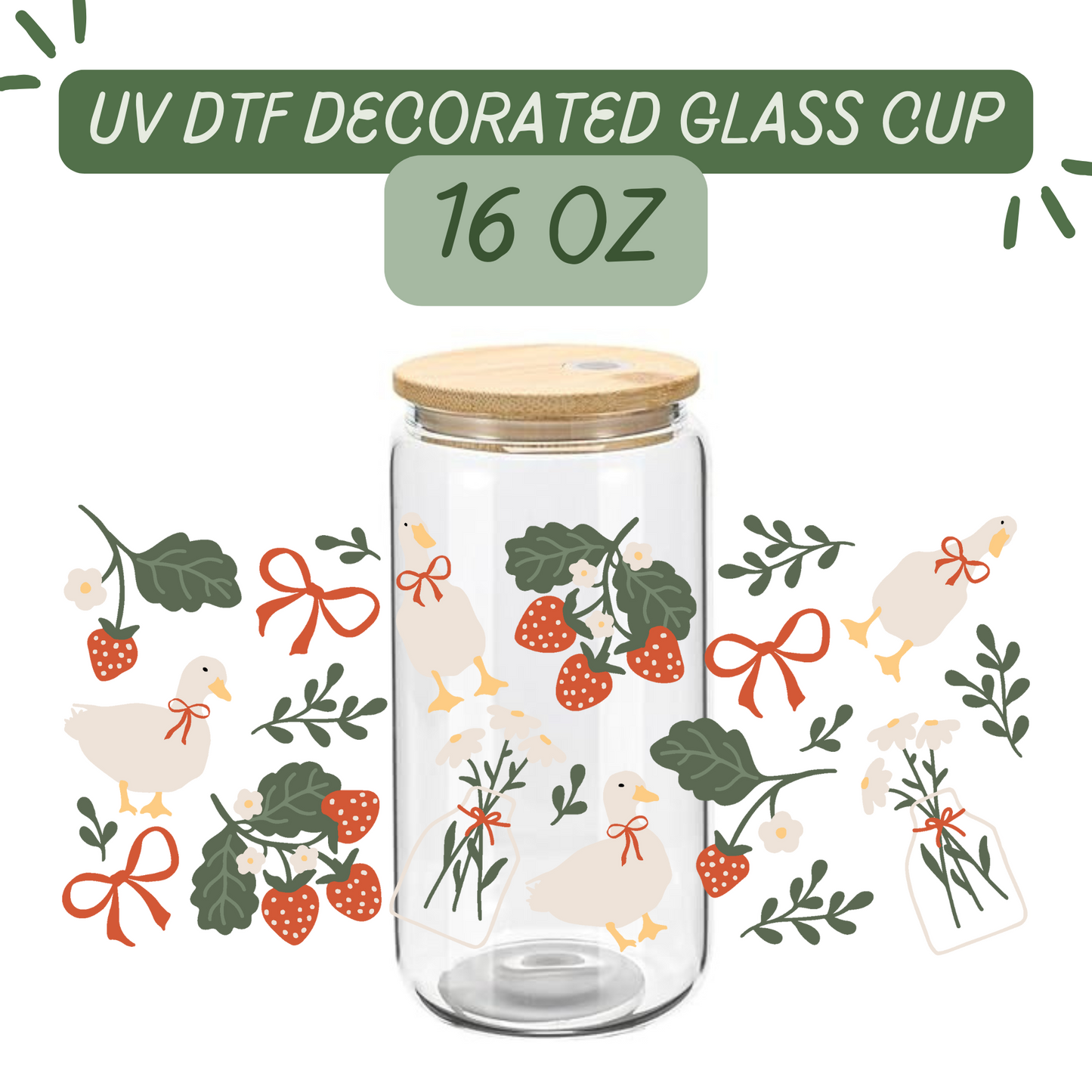 Spring Goose Vibes Glass Cup