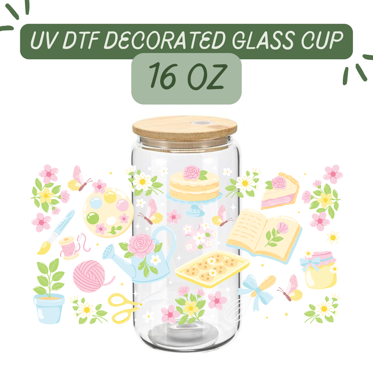 Craft Cottagecore Glass Cup