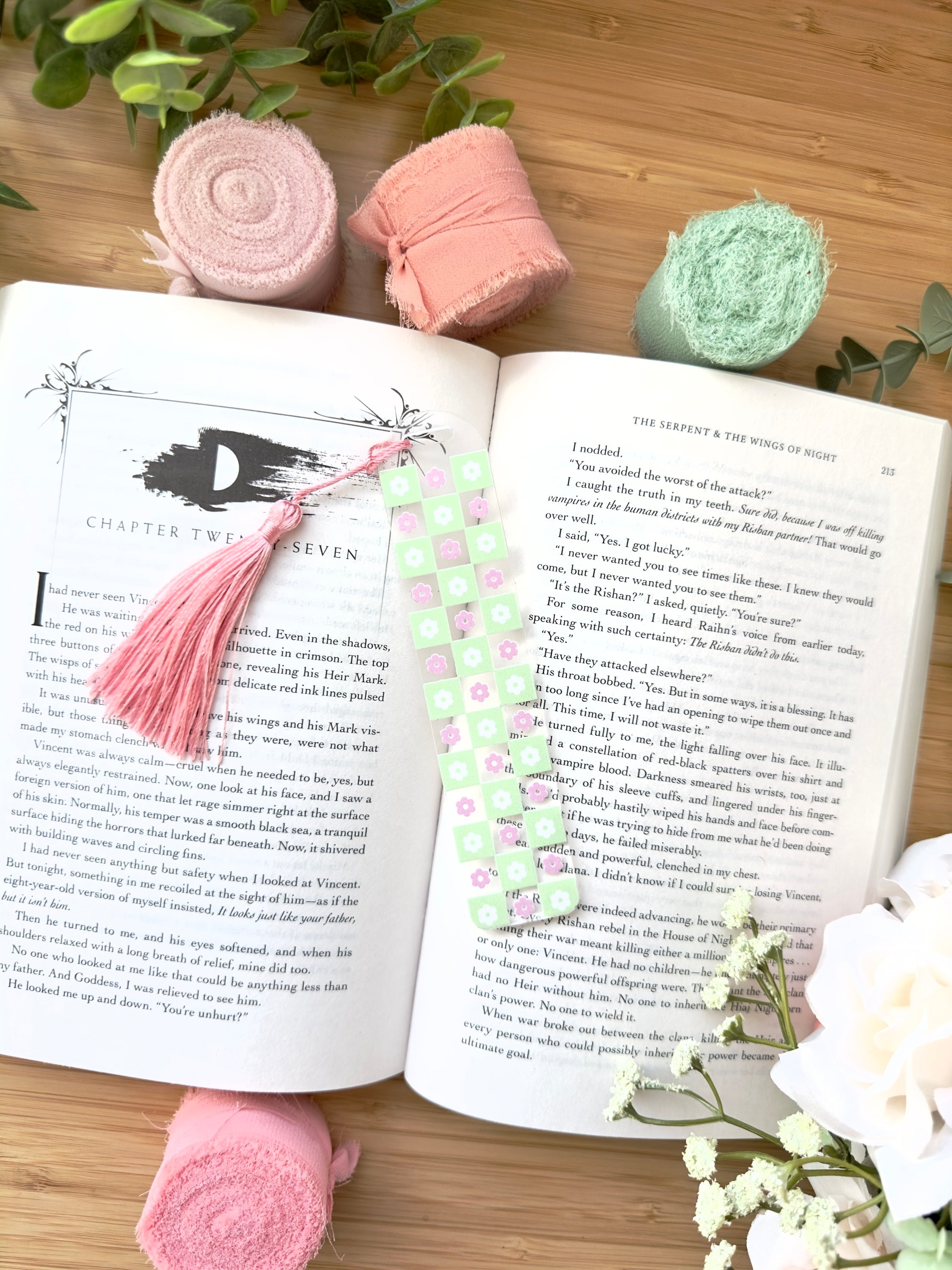 Checkered Daisies Acrylic Bookmark