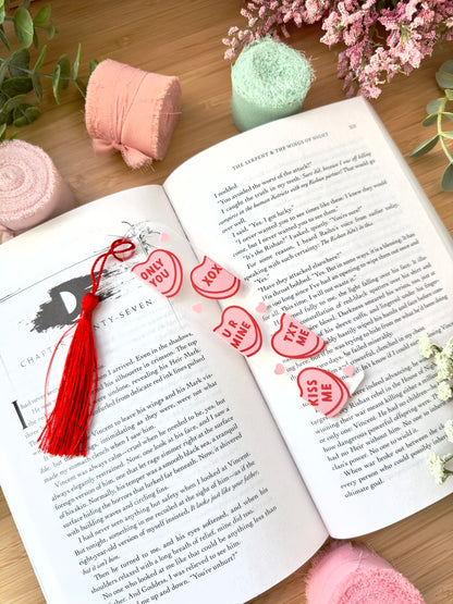 Candy Hearts Acrylic Bookmark