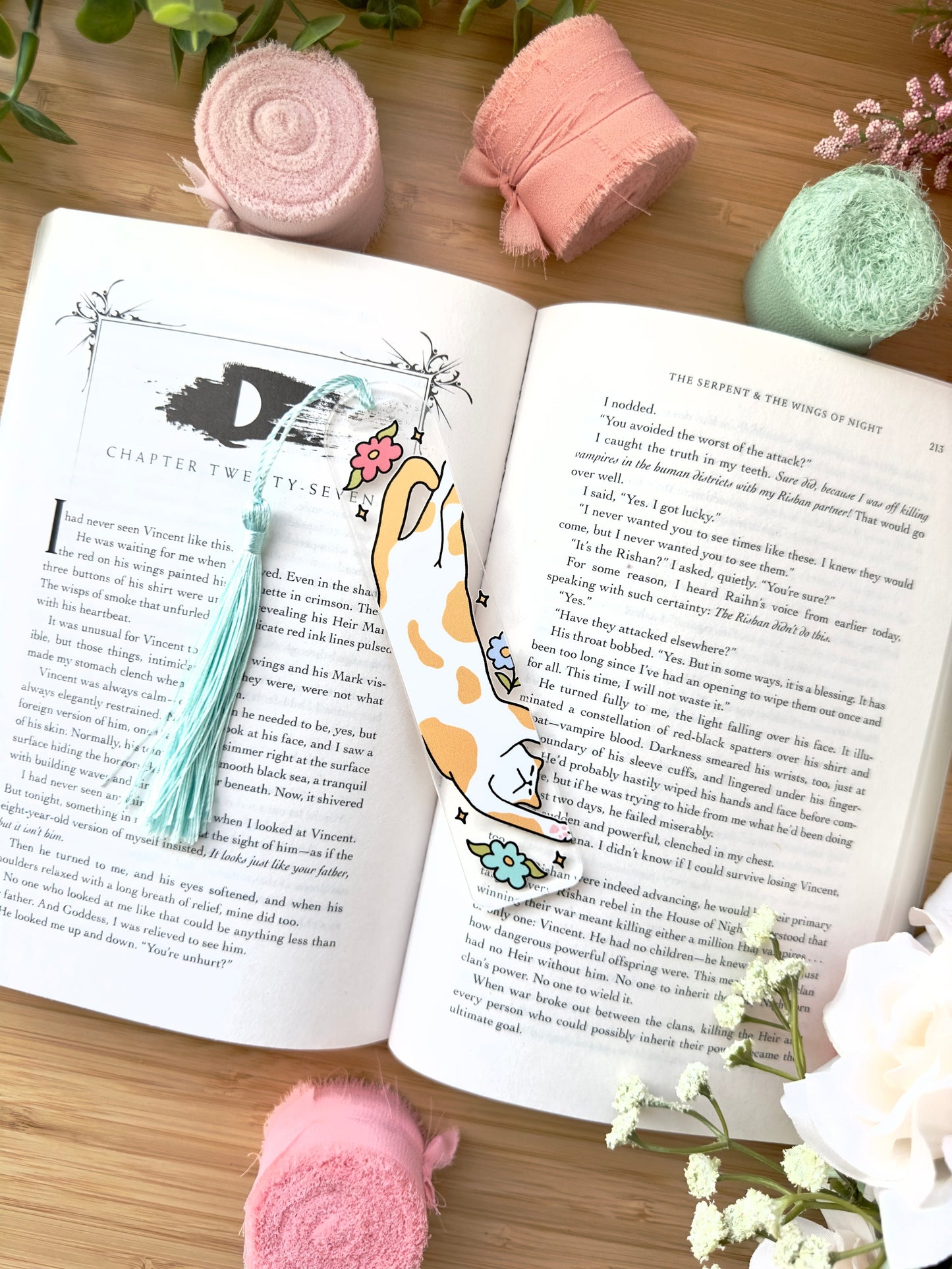 Cozy Cat Acrylic Bookmark