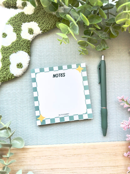 Checkered Green Notepad