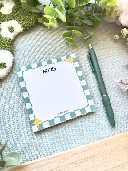 Checkered Green Notepad