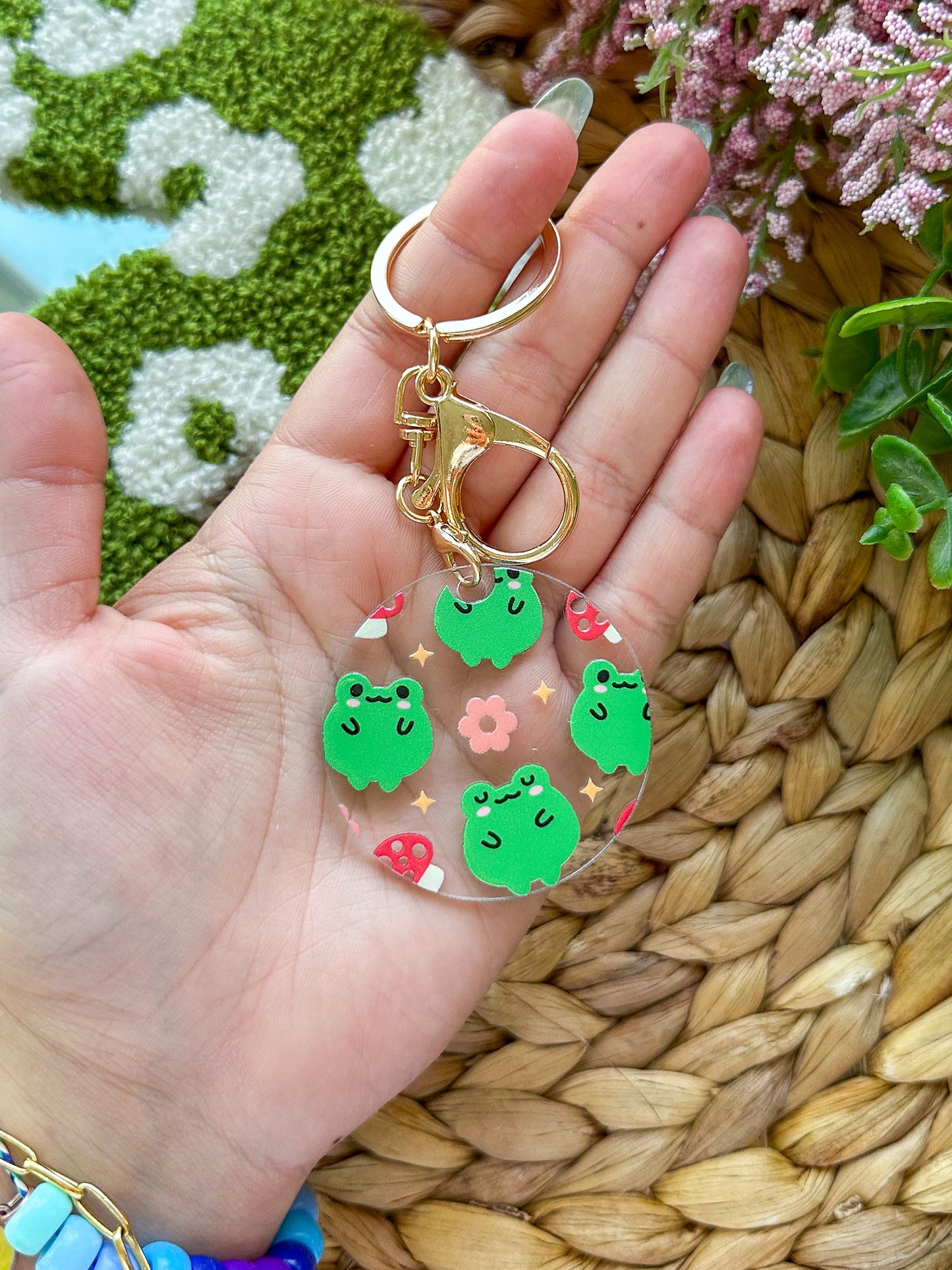 Cute Frogs Acrylic Keychain