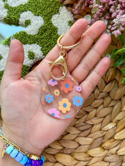 Colorful Daisies Acrylic Keychain