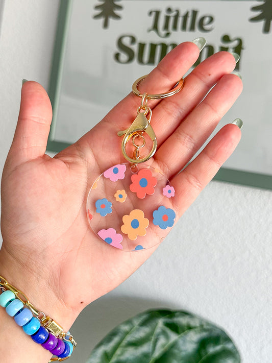 Colorful Daisies Acrylic Keychain