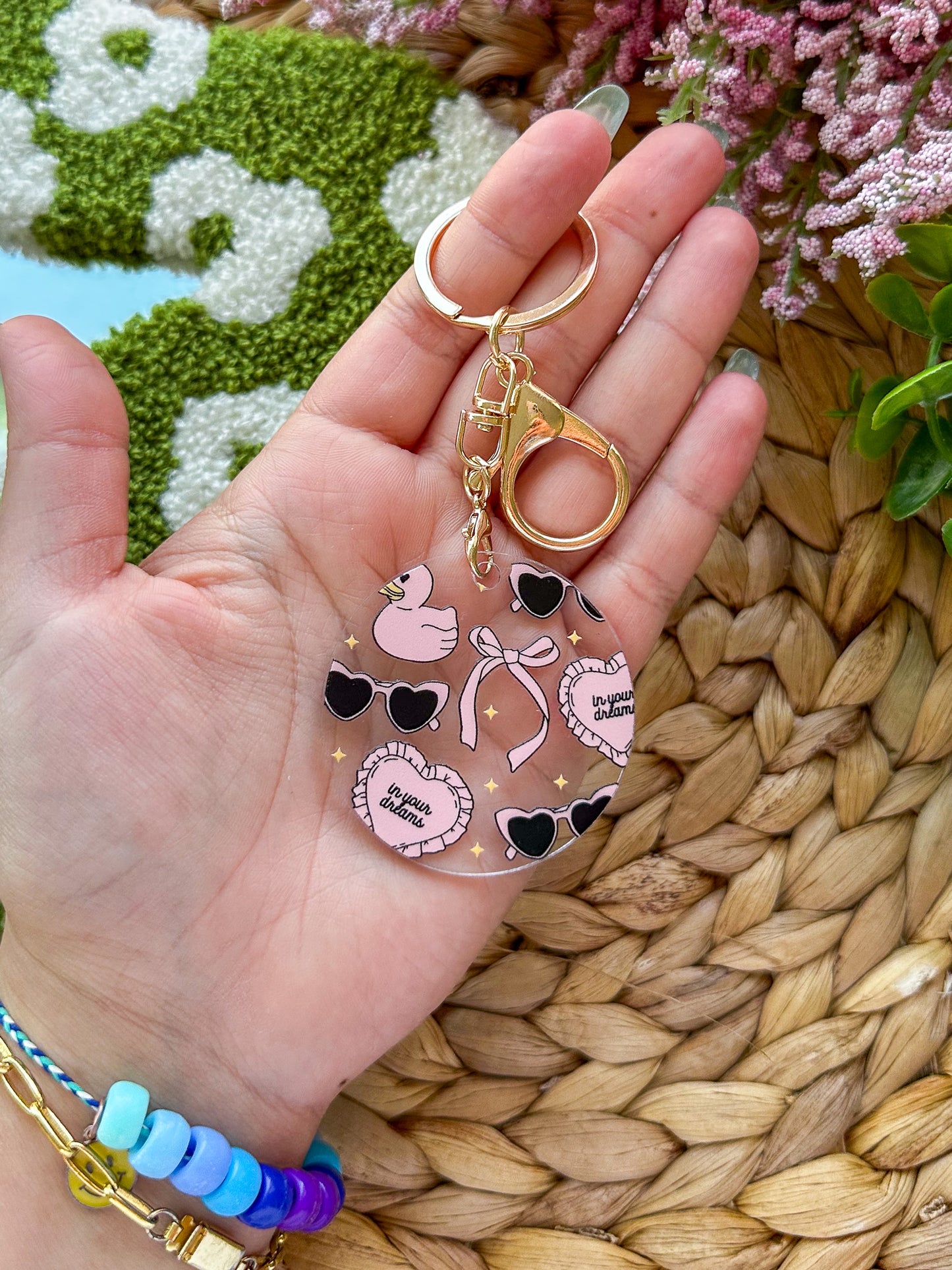 Girly Pattern Acrylic Keychain