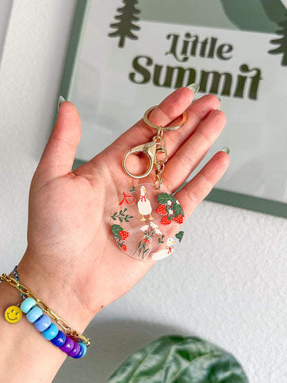 Spring Duck Vibes Acrylic Keychain