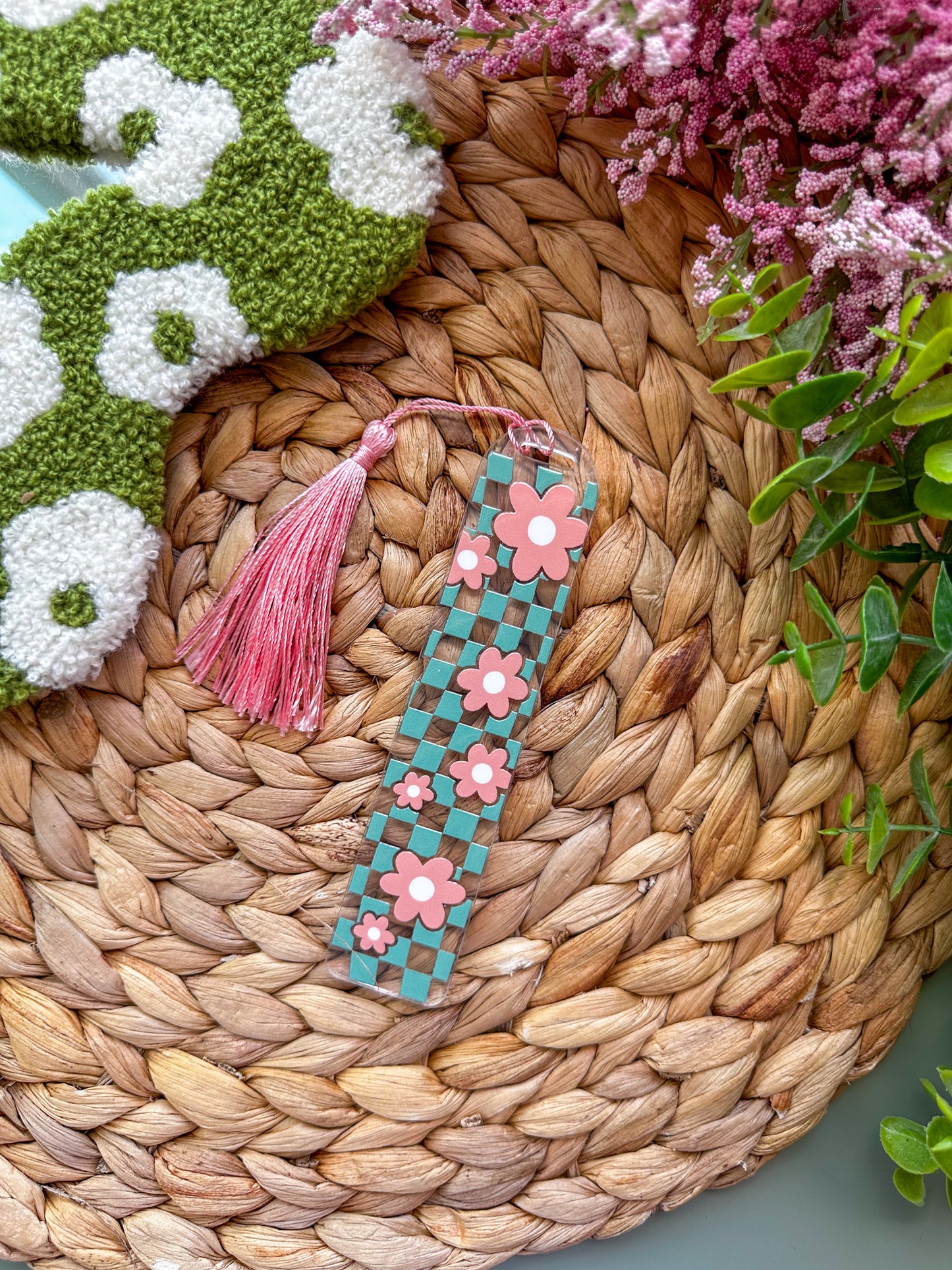 Groovy Flower Pattern Acrylic Bookmark