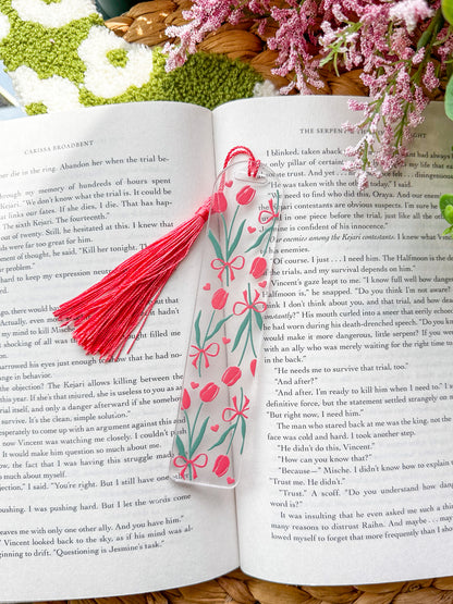 Tulips and Bows Acrylic Bookmark