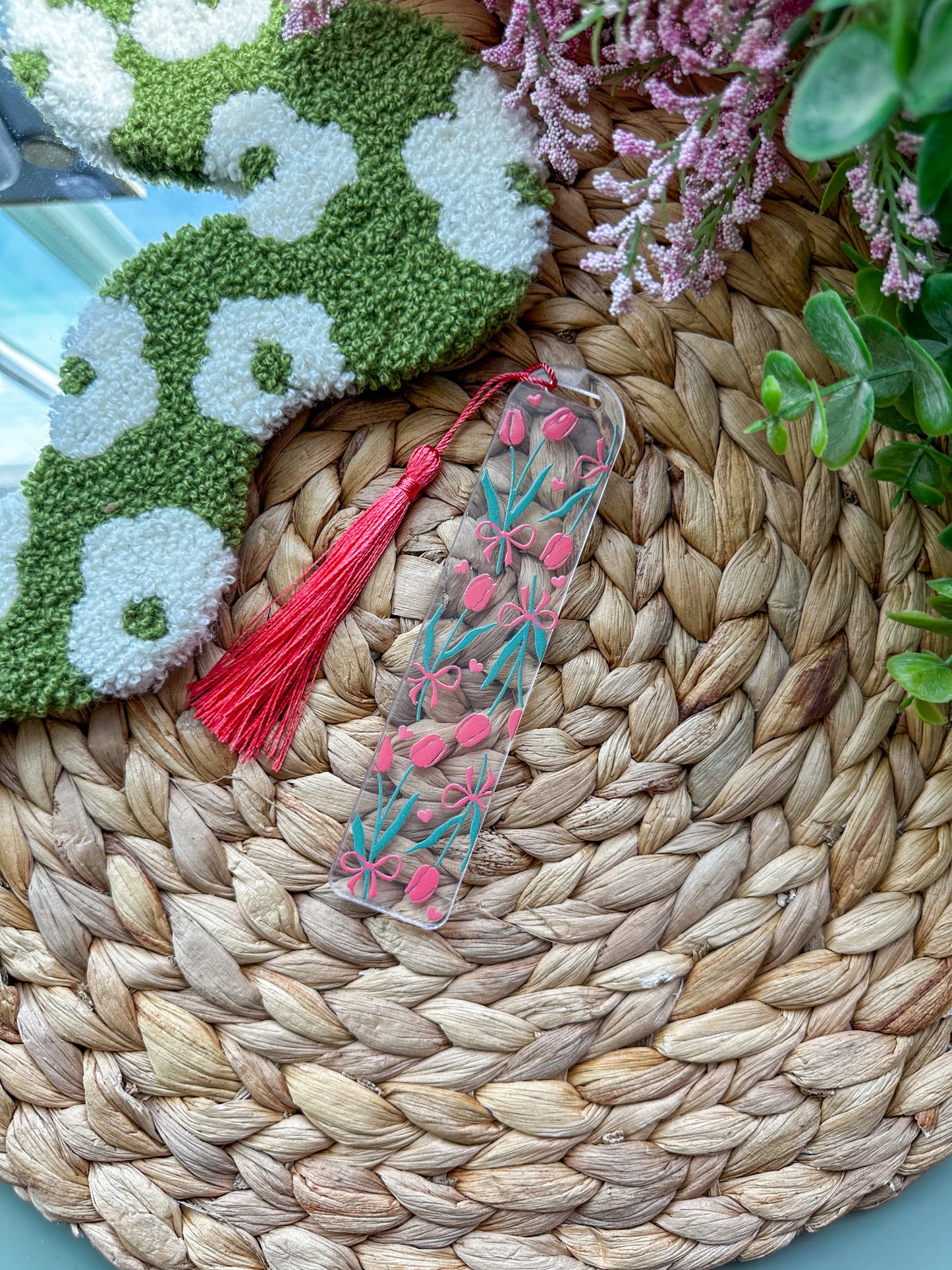 Tulips and Bows Acrylic Bookmark