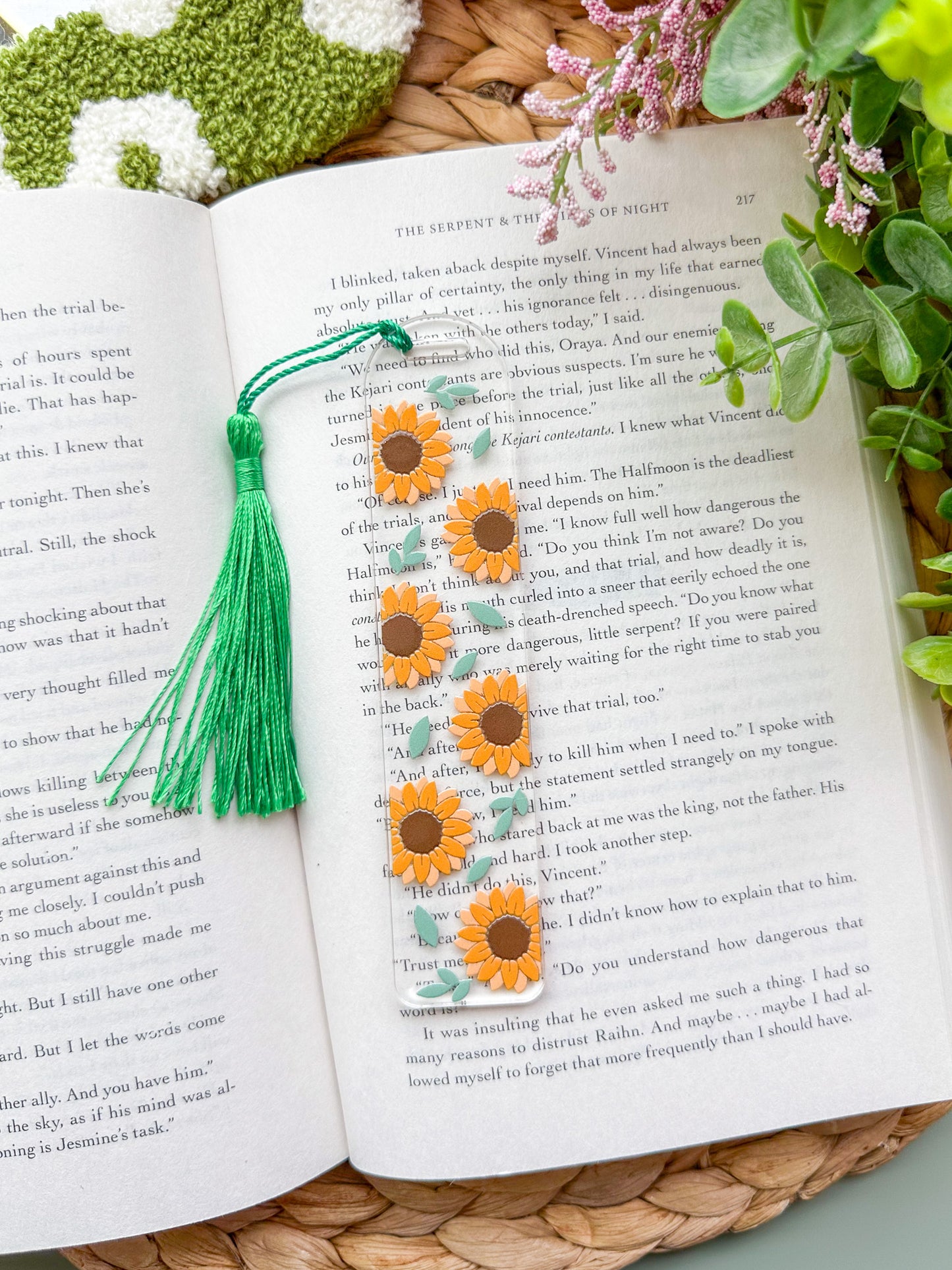 Sunflowers Acrylic Bookmark