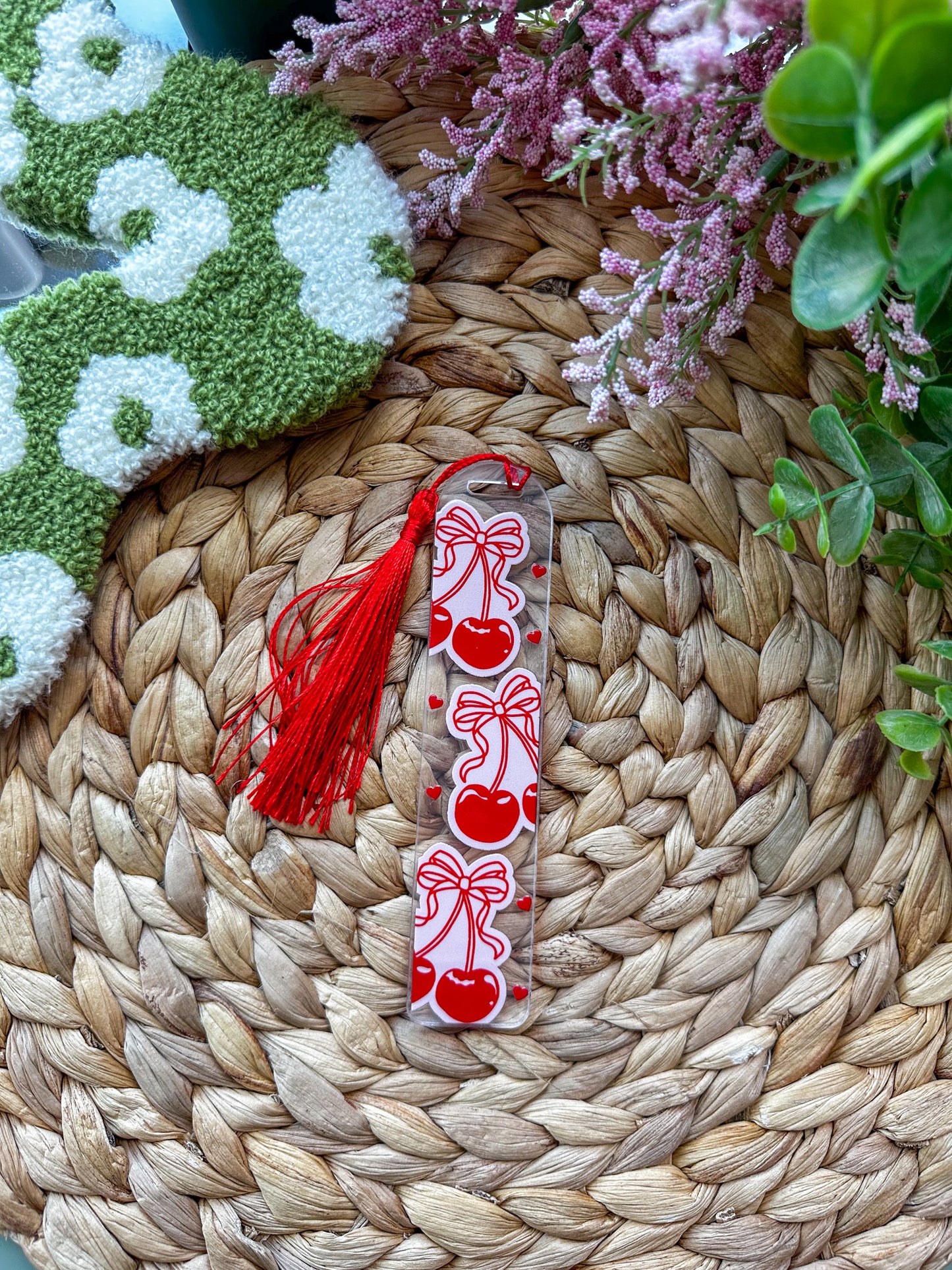 Pinky Cherries Acrylic Bookmark