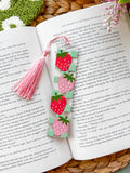 Green Strawberry Pattern Acrylic Bookmark