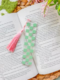 Green Checkered Acrylic Bookmark